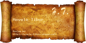 Hevele Tibor névjegykártya